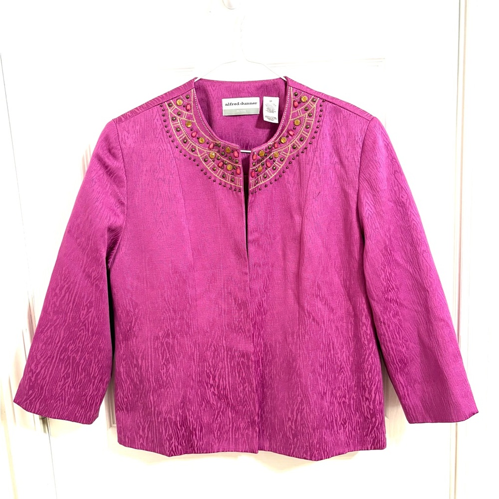 Alfred Dunner Fuchsia Textured Jacket